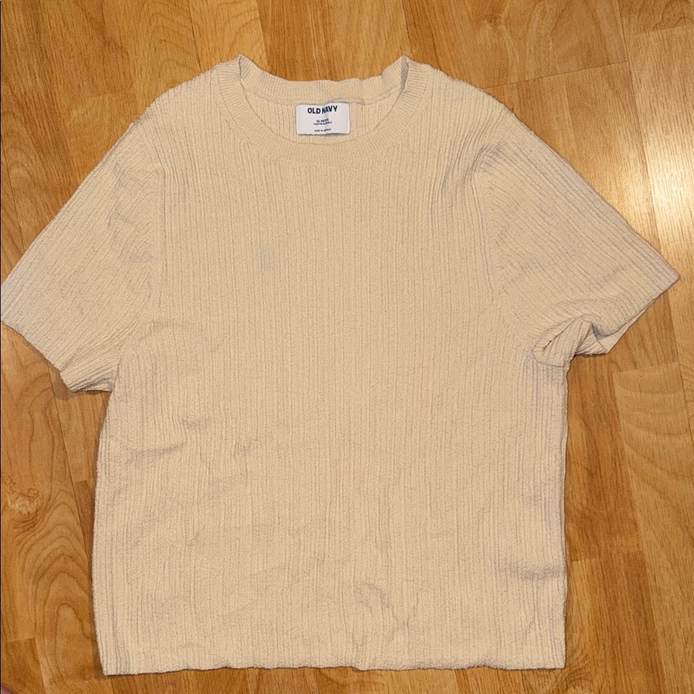 Old Navy Women's Cream Short Sleeve Tee